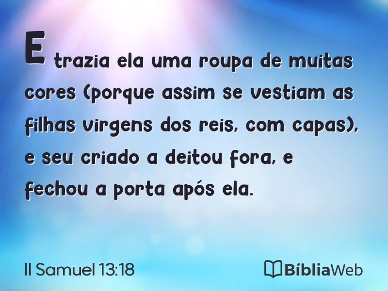 II Samuel 13:18 em imagem para compartilhar