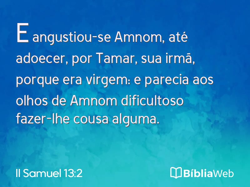 II Samuel 13:2 em imagem para compartilhar