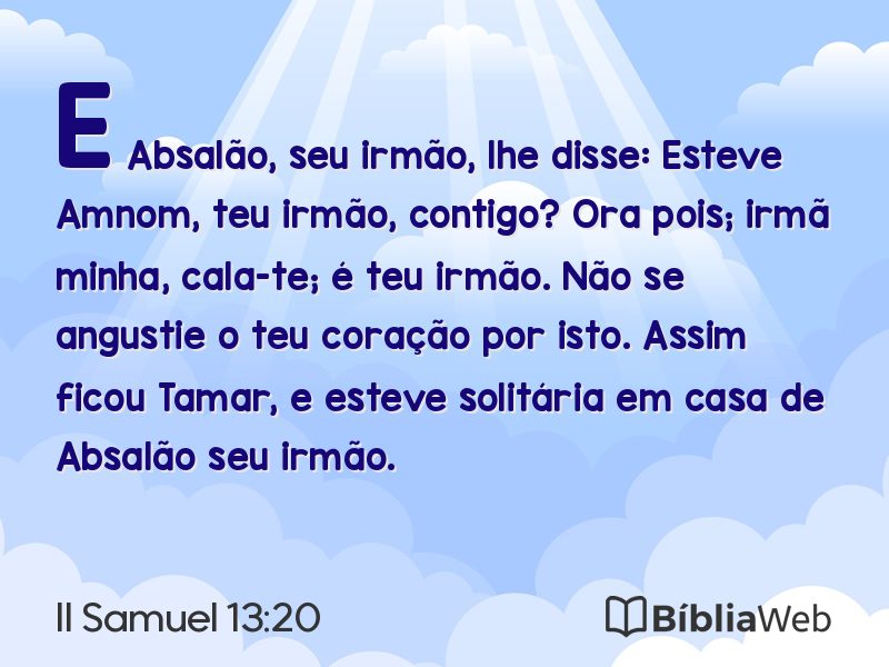 II Samuel 13:20 em imagem para compartilhar