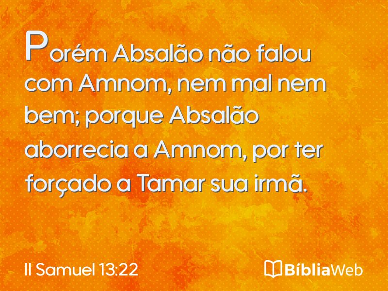 II Samuel 13:22 em imagem para compartilhar