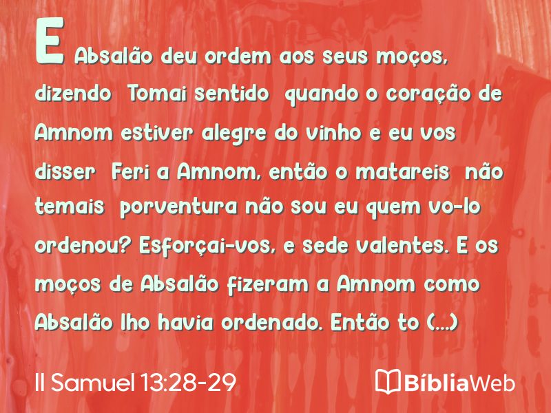 II Samuel 13:28-29 em imagem para compartilhar