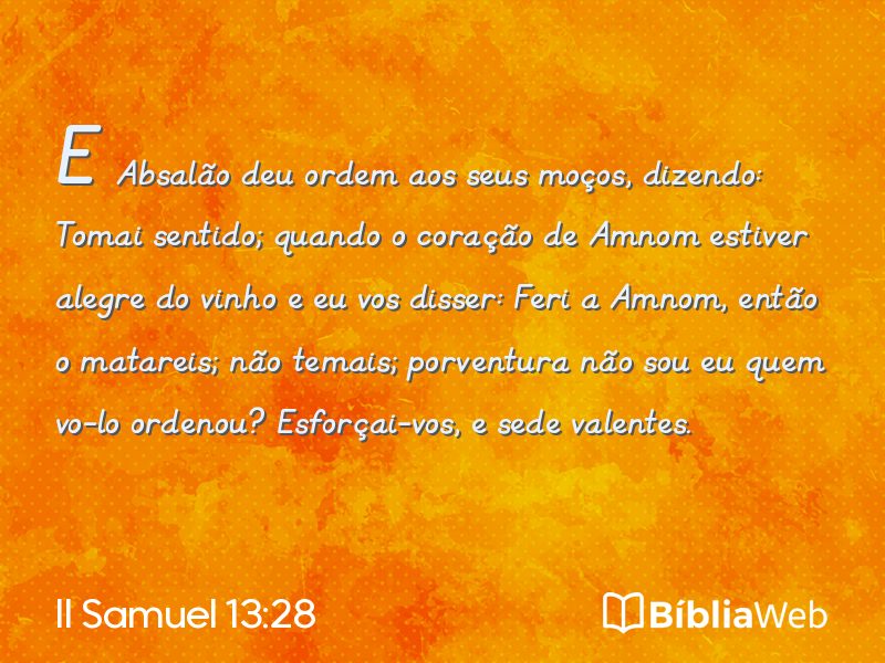 II Samuel 13:28 em imagem para compartilhar