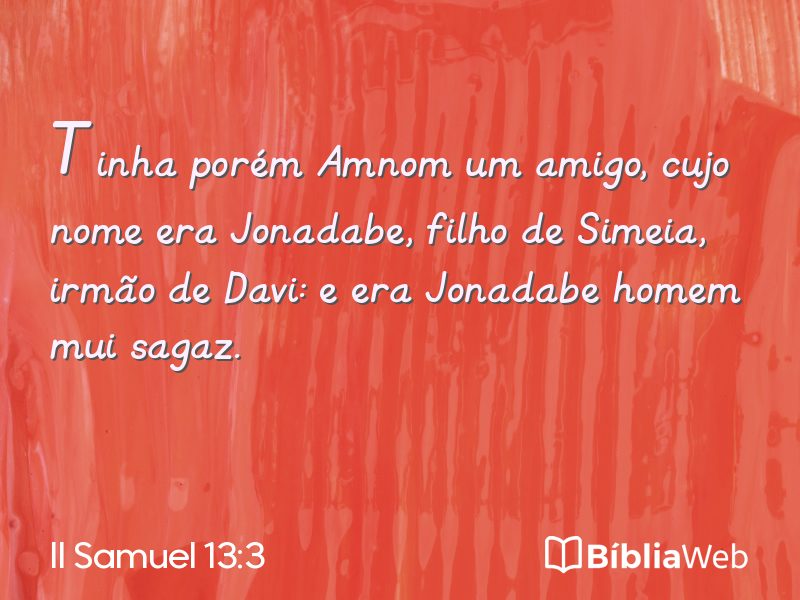 II Samuel 13:3 em imagem para compartilhar