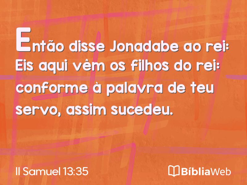 II Samuel 13:35 em imagem para compartilhar