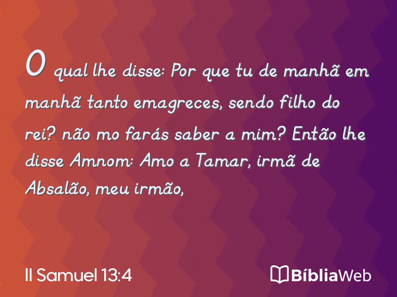 II Samuel 13:4 em imagem para compartilhar