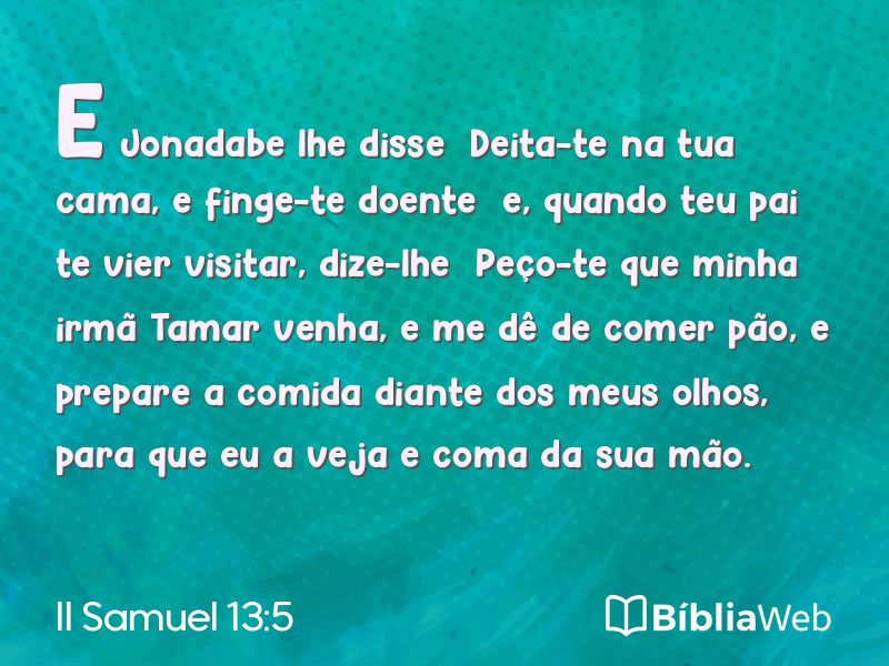 II Samuel 13:5 em imagem para compartilhar