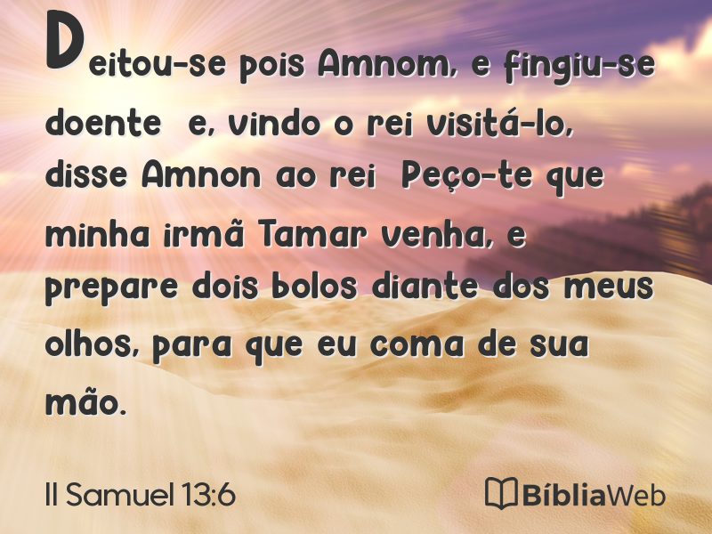 II Samuel 13:6 em imagem para compartilhar
