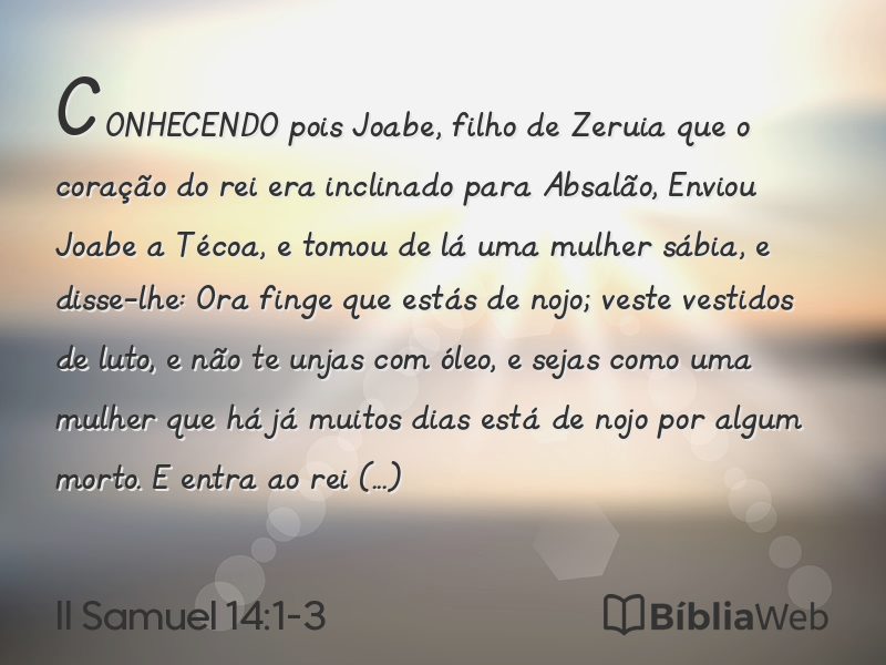 II Samuel 14:1-3 em imagem para compartilhar