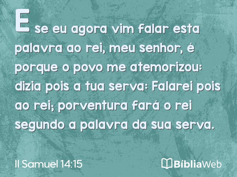 II Samuel 14:15 em imagem para compartilhar