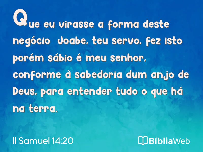 II Samuel 14:20 em imagem para compartilhar