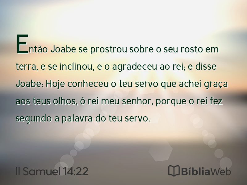 II Samuel 14:22 em imagem para compartilhar