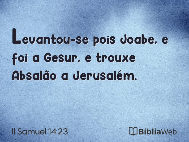 II Samuel 14:23 em imagem para compartilhar