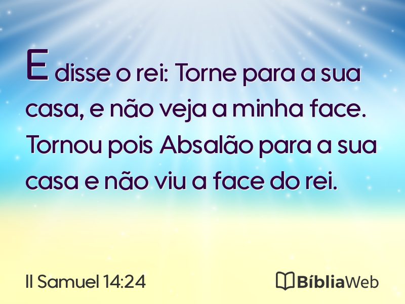 II Samuel 14:24 em imagem para compartilhar