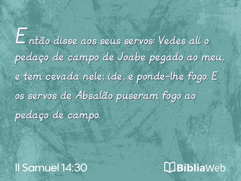 II Samuel 14:30 em imagem para compartilhar