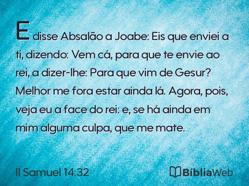 II Samuel 14:32 em imagem para compartilhar