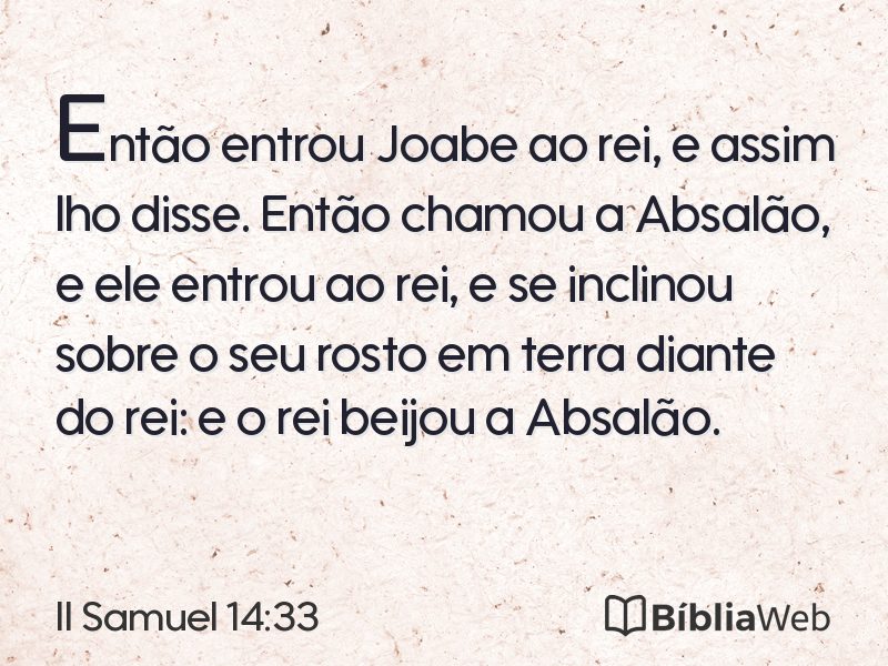 II Samuel 14:33 em imagem para compartilhar