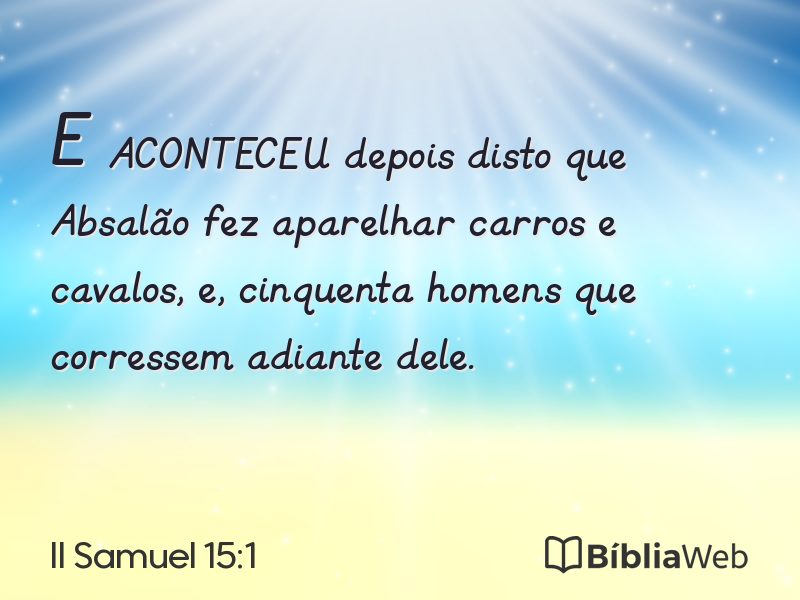 II Samuel 15:1 em imagem para compartilhar