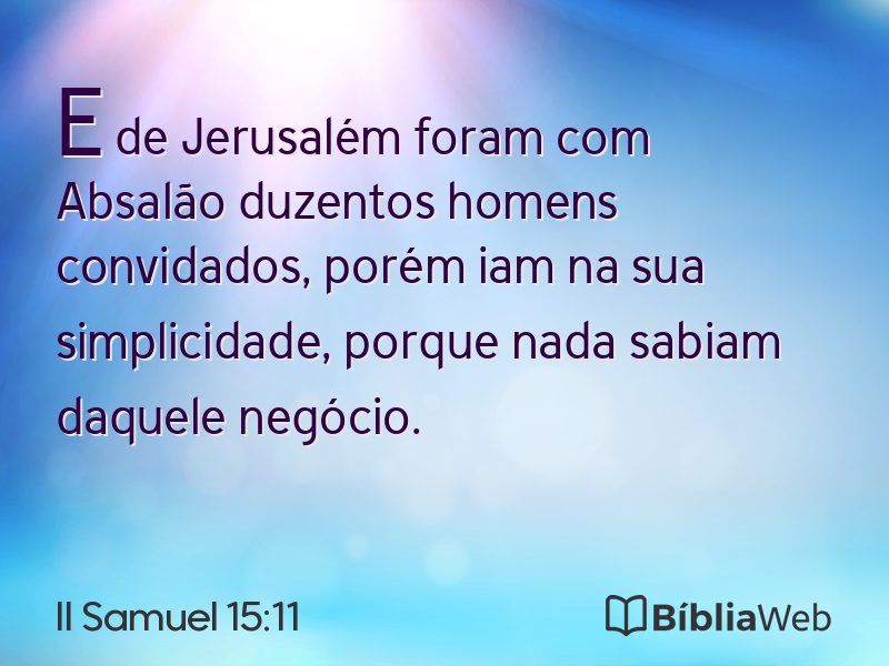 II Samuel 15:11 em imagem para compartilhar