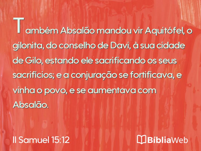 II Samuel 15:12 em imagem para compartilhar