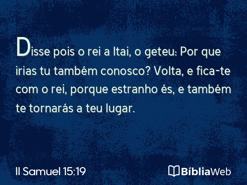 II Samuel 15:19 em imagem para compartilhar