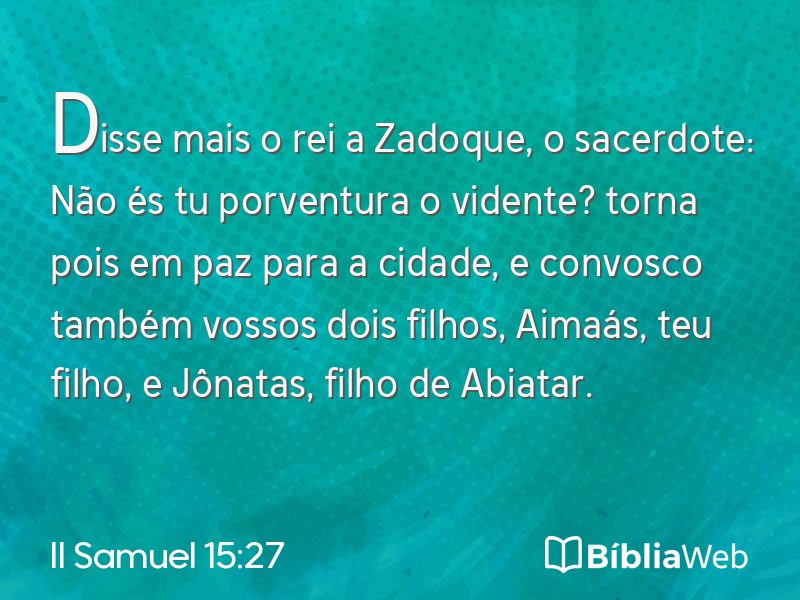 II Samuel 15:27 em imagem para compartilhar