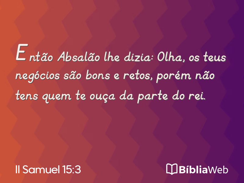 II Samuel 15:3 em imagem para compartilhar