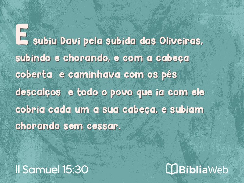 II Samuel 15:30 em imagem para compartilhar