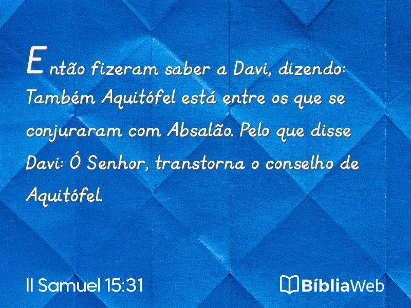 II Samuel 15:31 em imagem para compartilhar