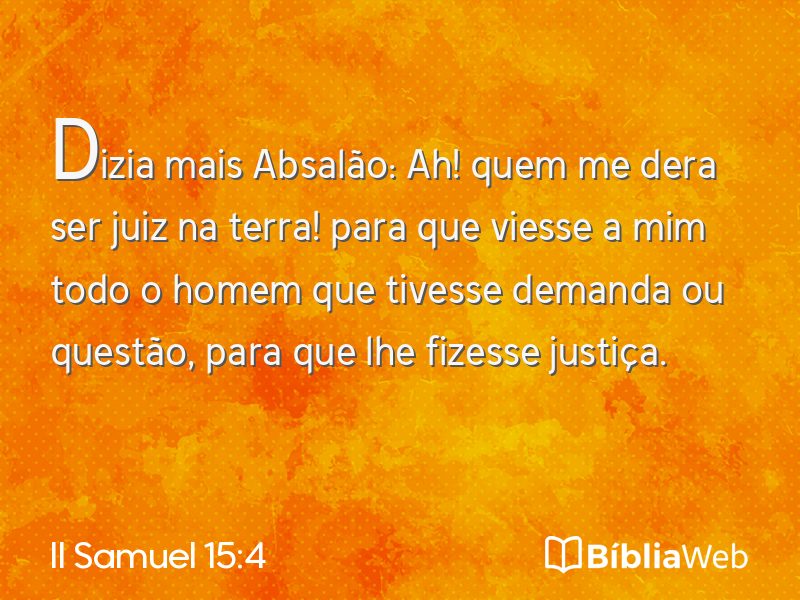 II Samuel 15:4 em imagem para compartilhar