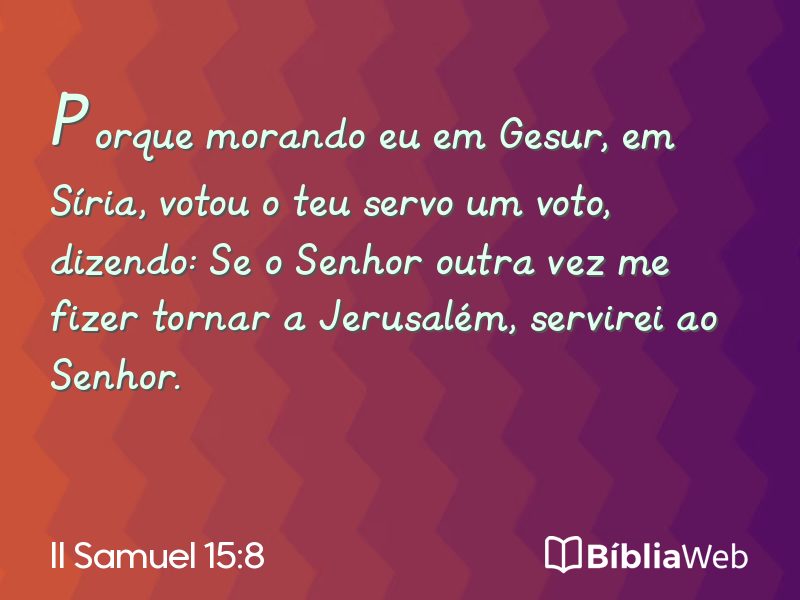 II Samuel 15:8 em imagem para compartilhar