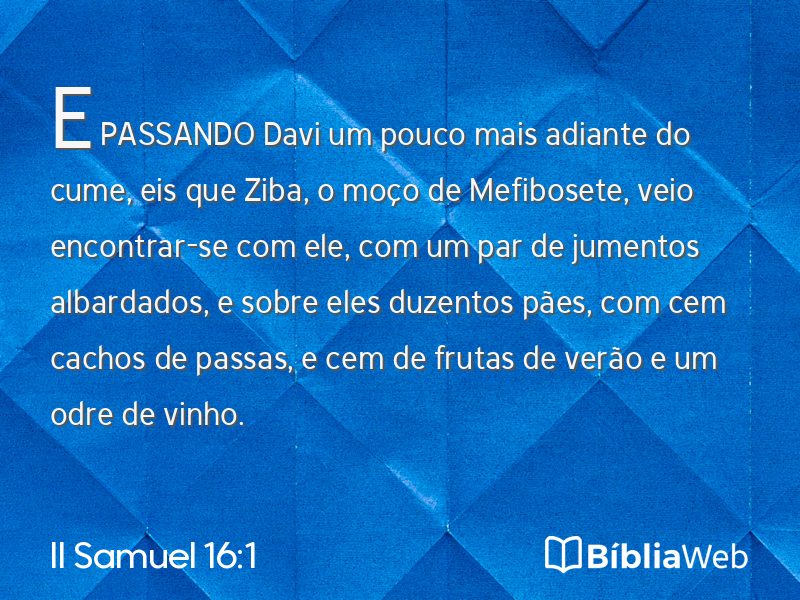II Samuel 16:1 em imagem para compartilhar