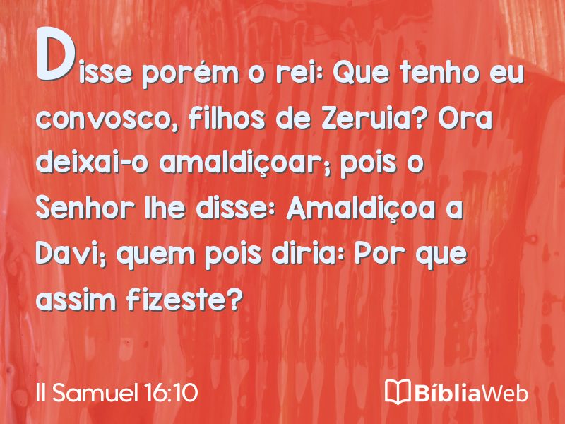 II Samuel 16:10 em imagem para compartilhar