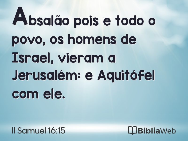 II Samuel 16:15 em imagem para compartilhar