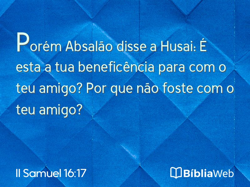 II Samuel 16:17 em imagem para compartilhar