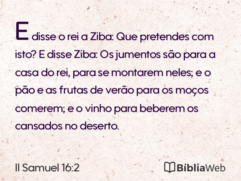 II Samuel 16:2 em imagem para compartilhar
