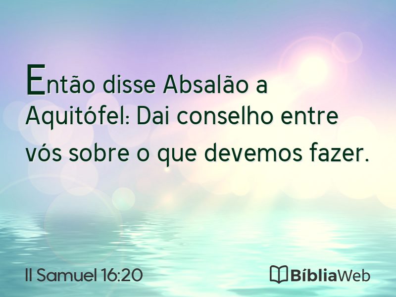II Samuel 16:20 em imagem para compartilhar