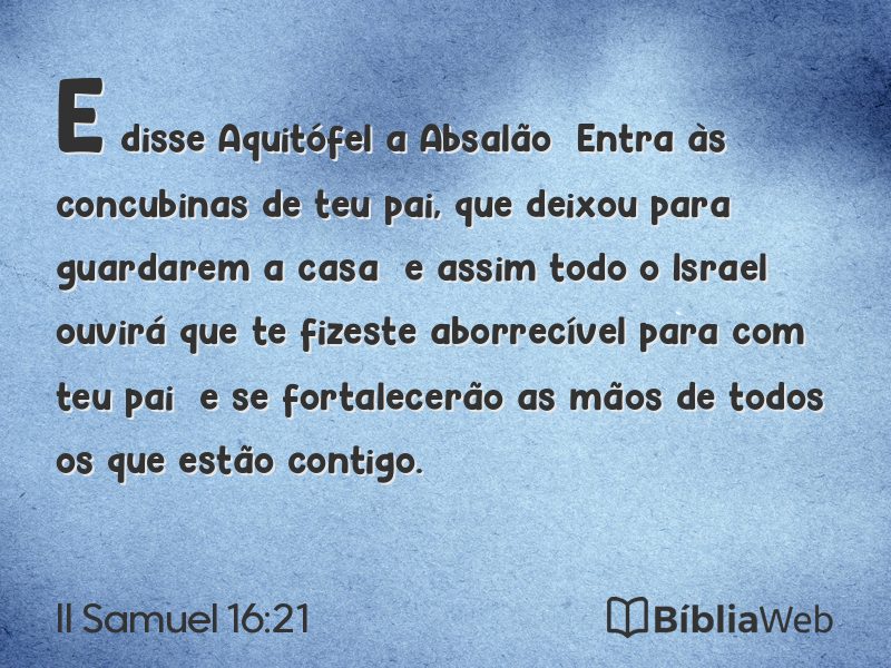 II Samuel 16:21 em imagem para compartilhar