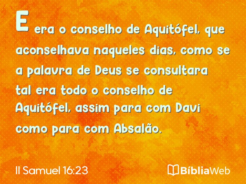 II Samuel 16:23 em imagem para compartilhar