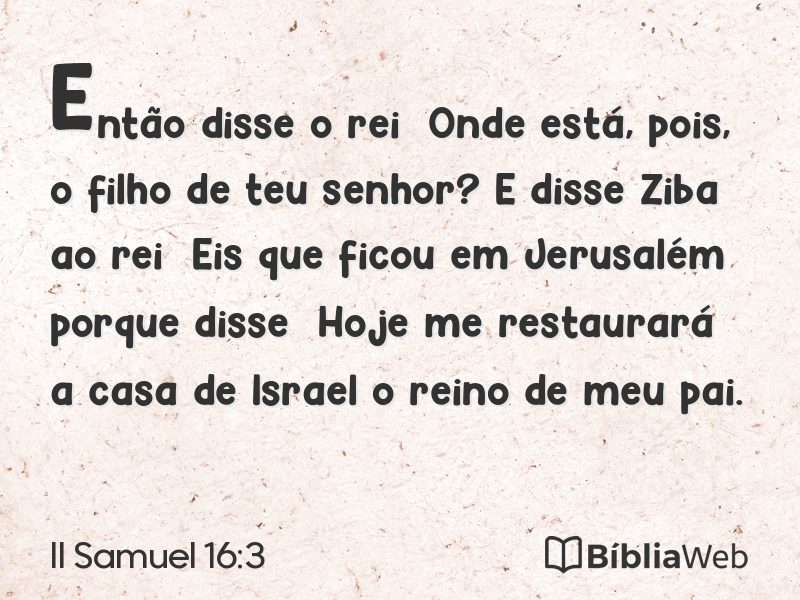 II Samuel 16:3 em imagem para compartilhar