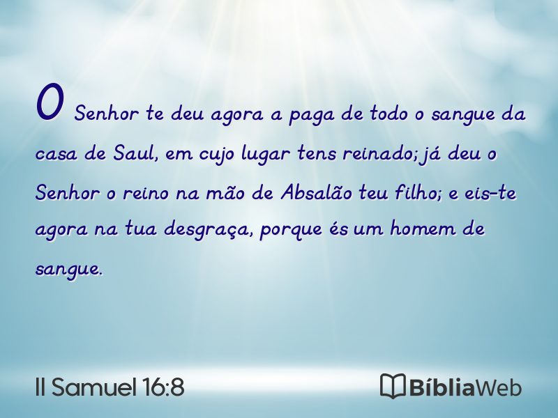 II Samuel 16:8 em imagem para compartilhar