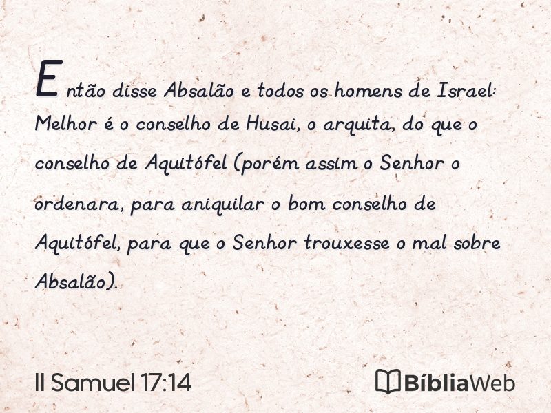 II Samuel 17:14 em imagem para compartilhar