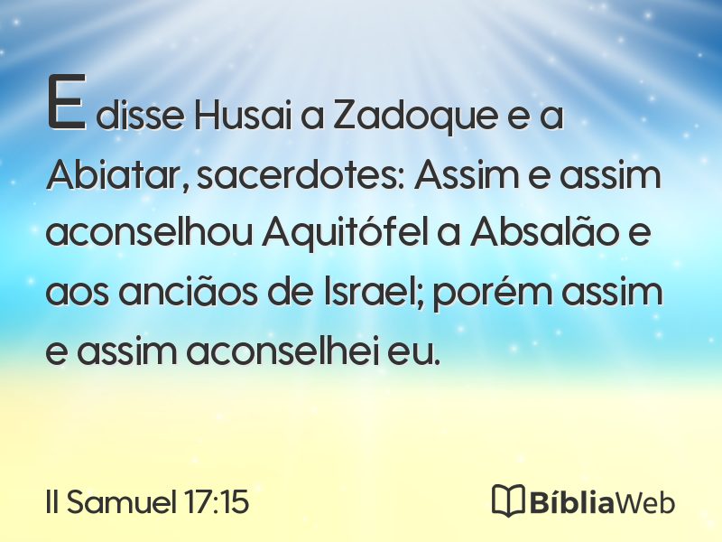 II Samuel 17:15 em imagem para compartilhar