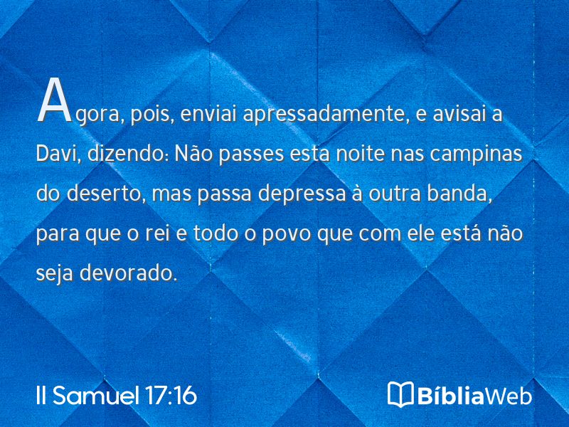 II Samuel 17:16 em imagem para compartilhar