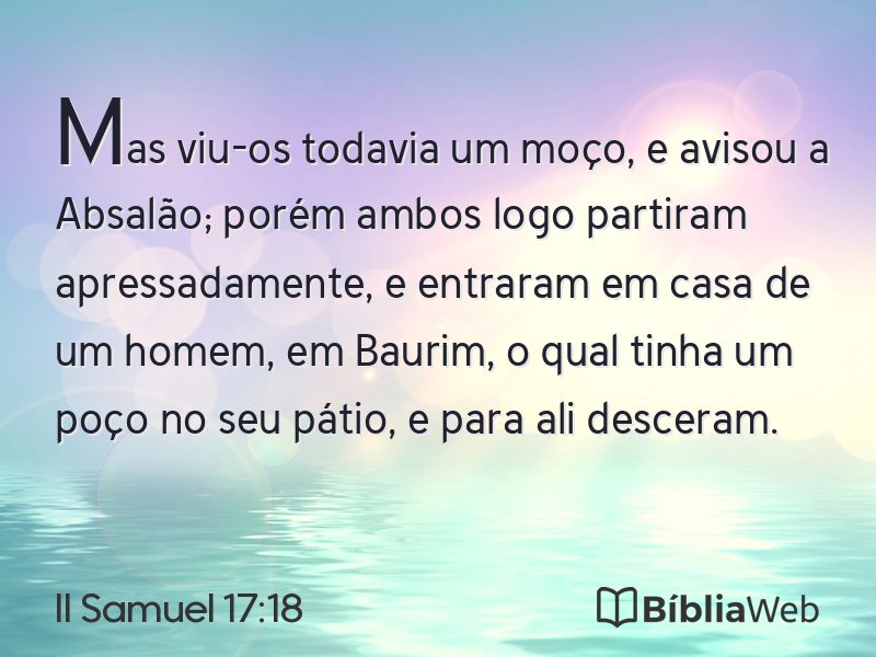 II Samuel 17:18 em imagem para compartilhar