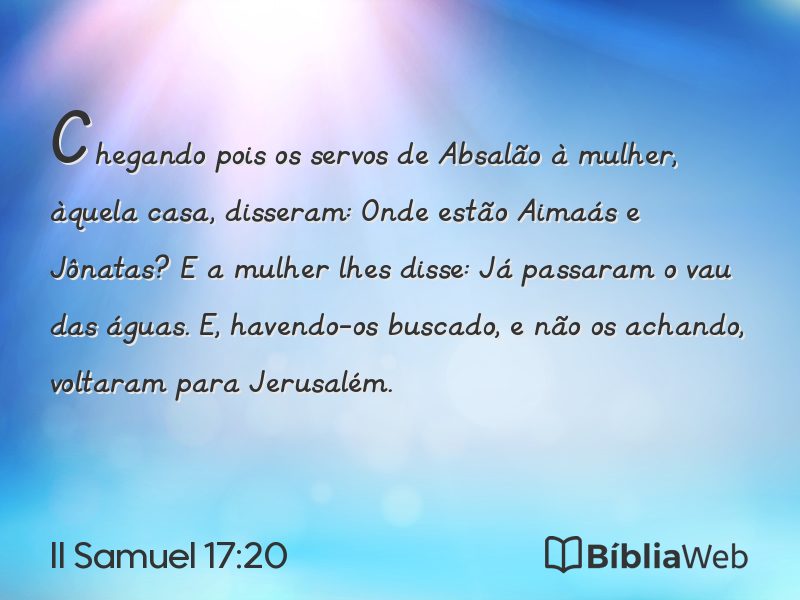 II Samuel 17:20 em imagem para compartilhar
