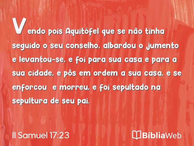 II Samuel 17:23 em imagem para compartilhar