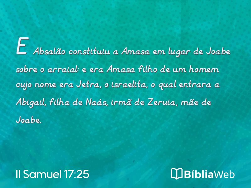 II Samuel 17:25 em imagem para compartilhar