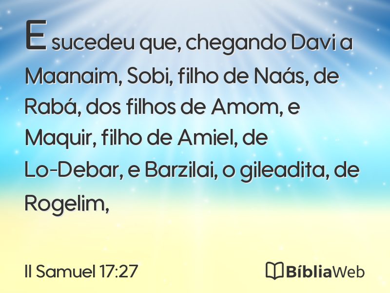 II Samuel 17:27 em imagem para compartilhar
