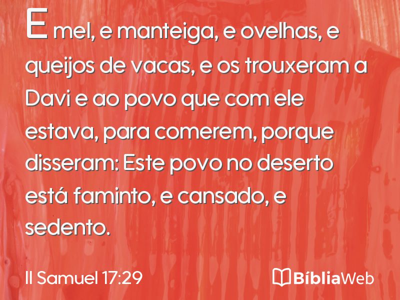 II Samuel 17:29 em imagem para compartilhar