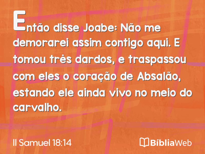 II Samuel 18:14 em imagem para compartilhar